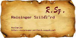 Reisinger Szilárd névjegykártya